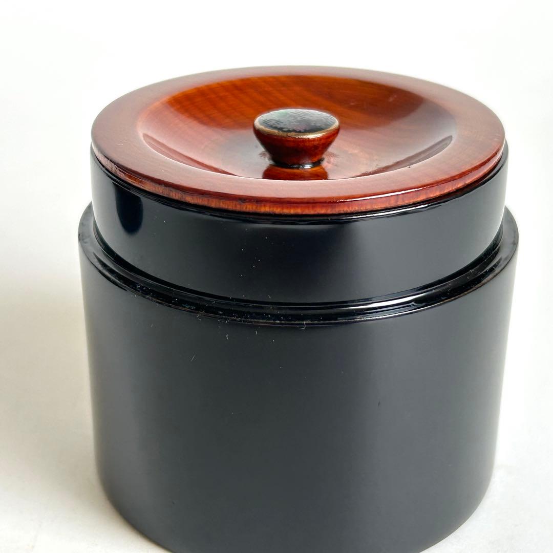 美品.希少】漆器 茶筒 茶器 茶道具 木製 漆塗り 蒔絵 螺鈿 伝統工芸 小