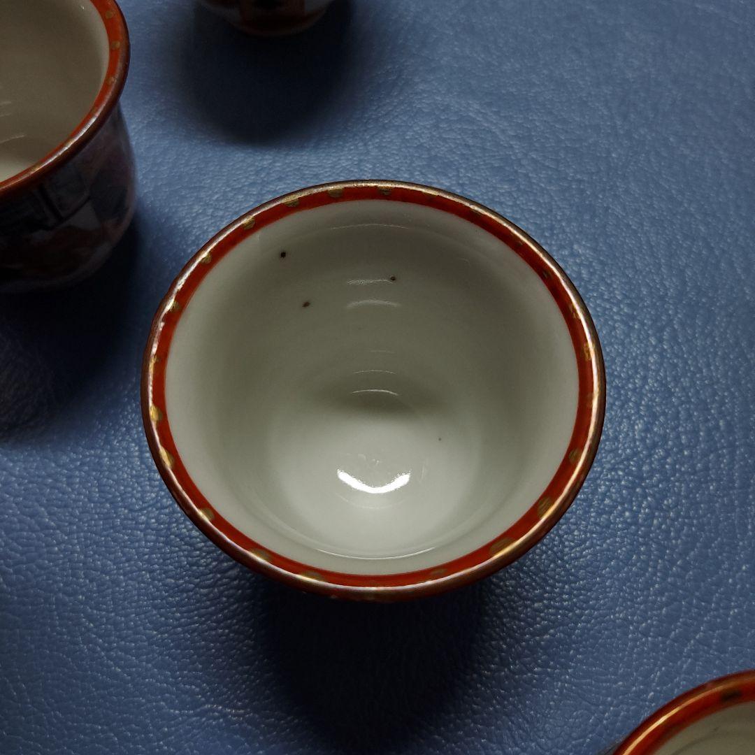 古九谷 九谷焼 赤絵 金彩 唐人 煎茶碗 アンティーク九谷焼 20客