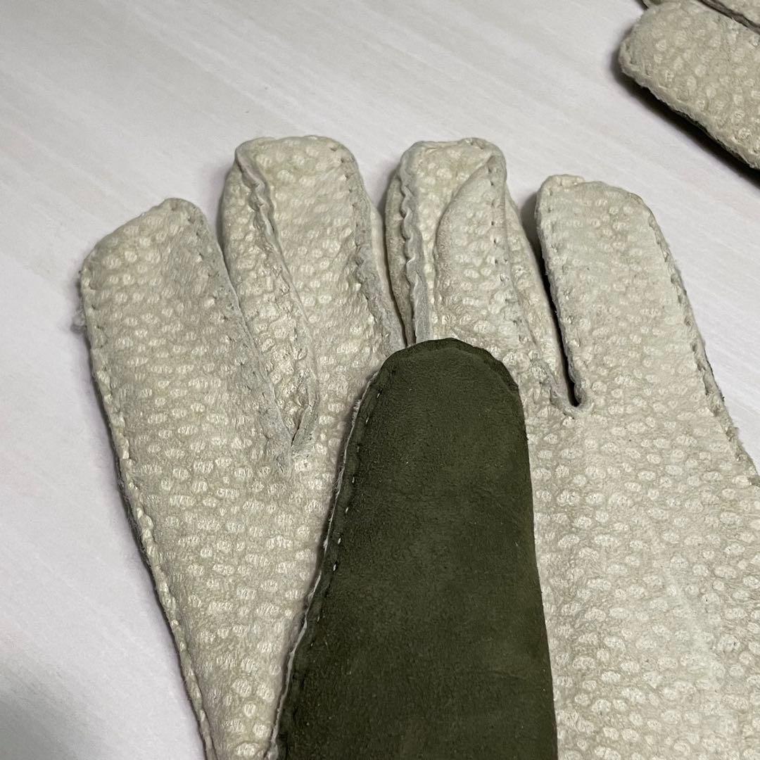 た*け様 メローラ☆メンズ 手袋☆カピバラレザー☆スエード☆カーキ☆