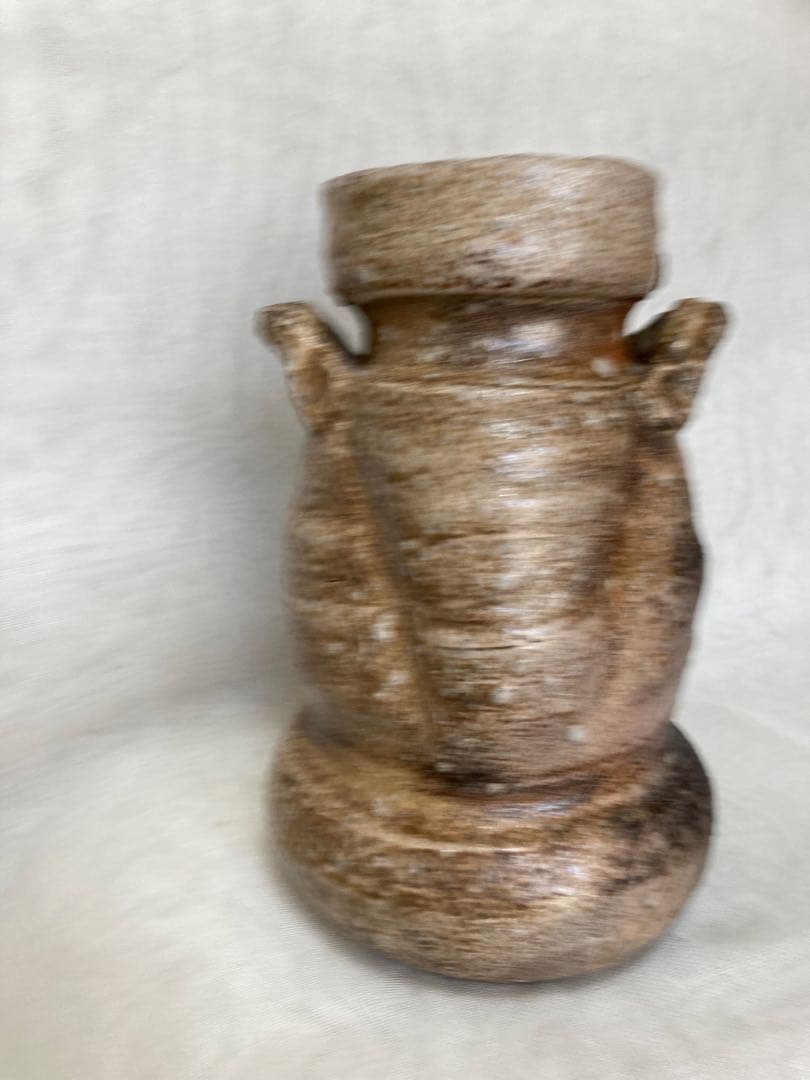 かな専用穴窯耳付花瓶花／信楽焼／瓶67