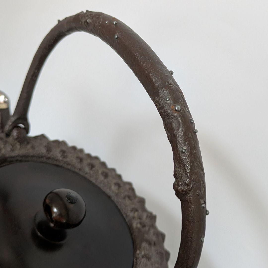 大霰あられ 鉄瓶 高橋敬典作 人間国宝 伝統工芸品 南部鉄器 飾り蓋