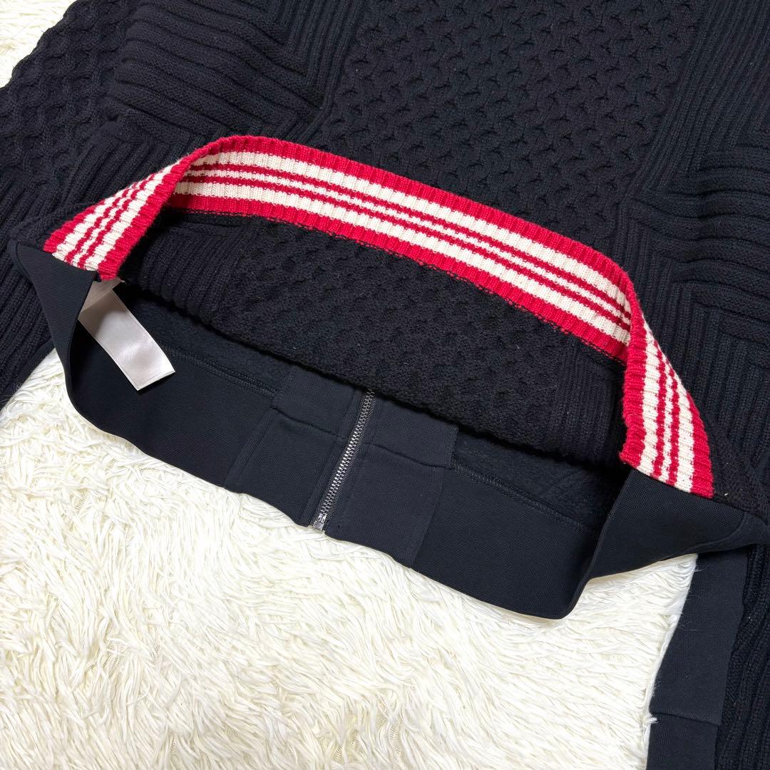 DIESEL ディーゼル ニット切り替えジャケット パーカー 黒 ロゴ 2XL