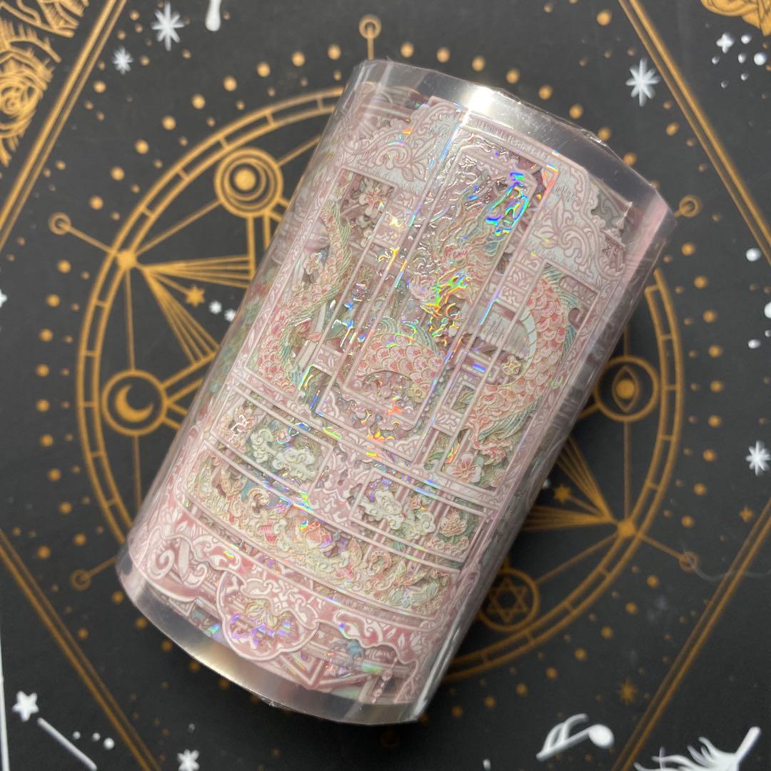 Q】海外 10m巻 貝殻光マスキングテープ 動物系/装飾系/お花系/古風系