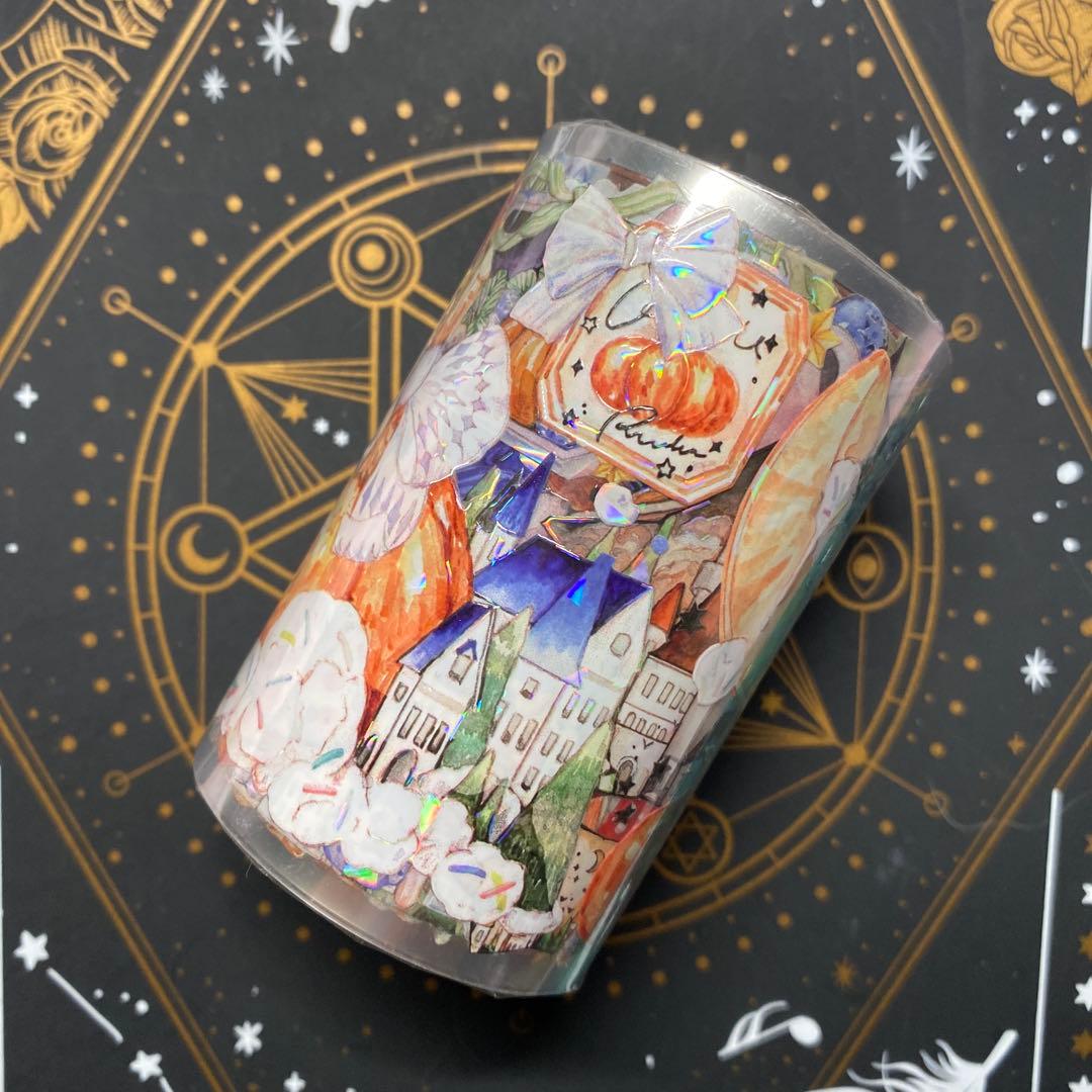 Q】海外 10m巻 貝殻光マスキングテープ 動物系/装飾系/お花系/古風系