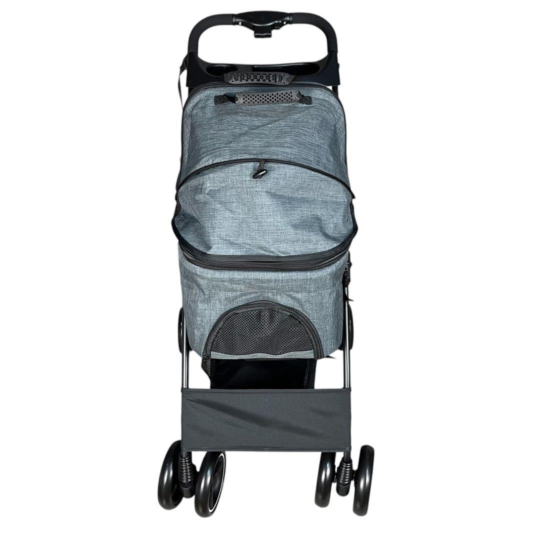 新品】ペット用バギー 小型犬〜中型犬対応 折りたたみ式 取外可能 グレー