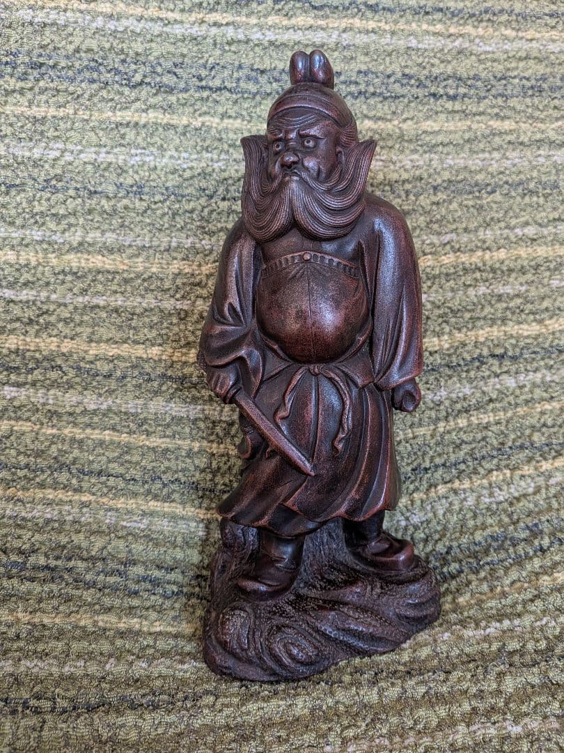 №19古備前鍾馗置物A15、 厄除け・魔除けの鍾馗様像、備前焼の鍾馗置物