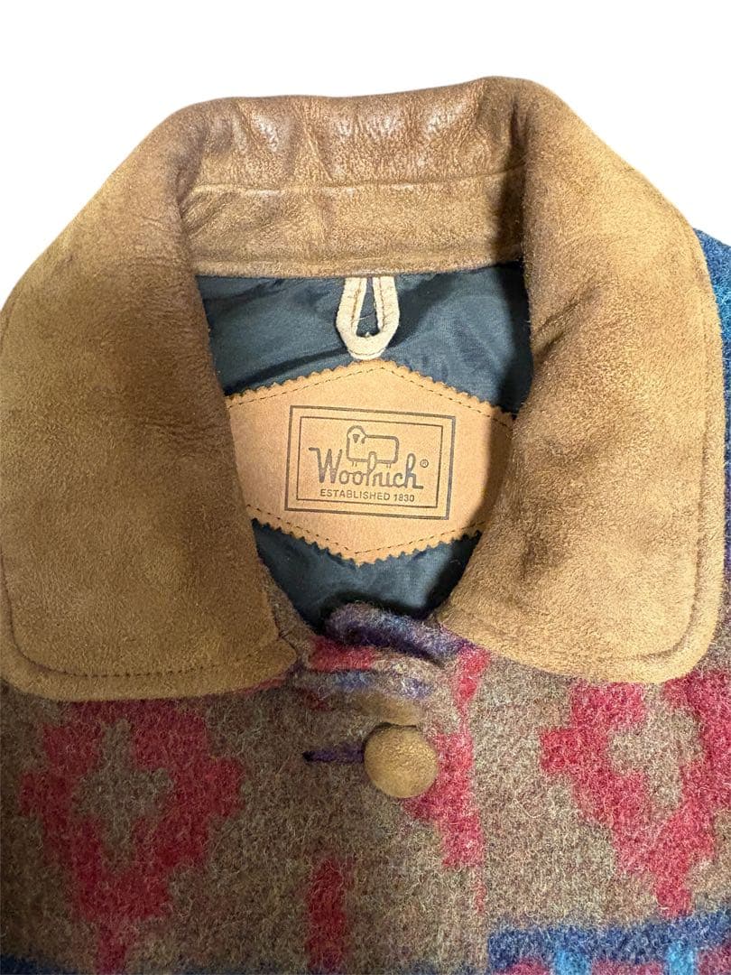 Woolrich　ウールリッチ　USA製　オルテガ柄　90s 革タグ　ウール