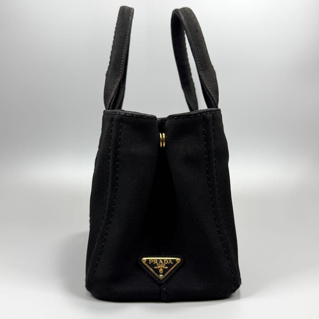 PRADA カナパ S ブラックキャンバス ハンドバッグ