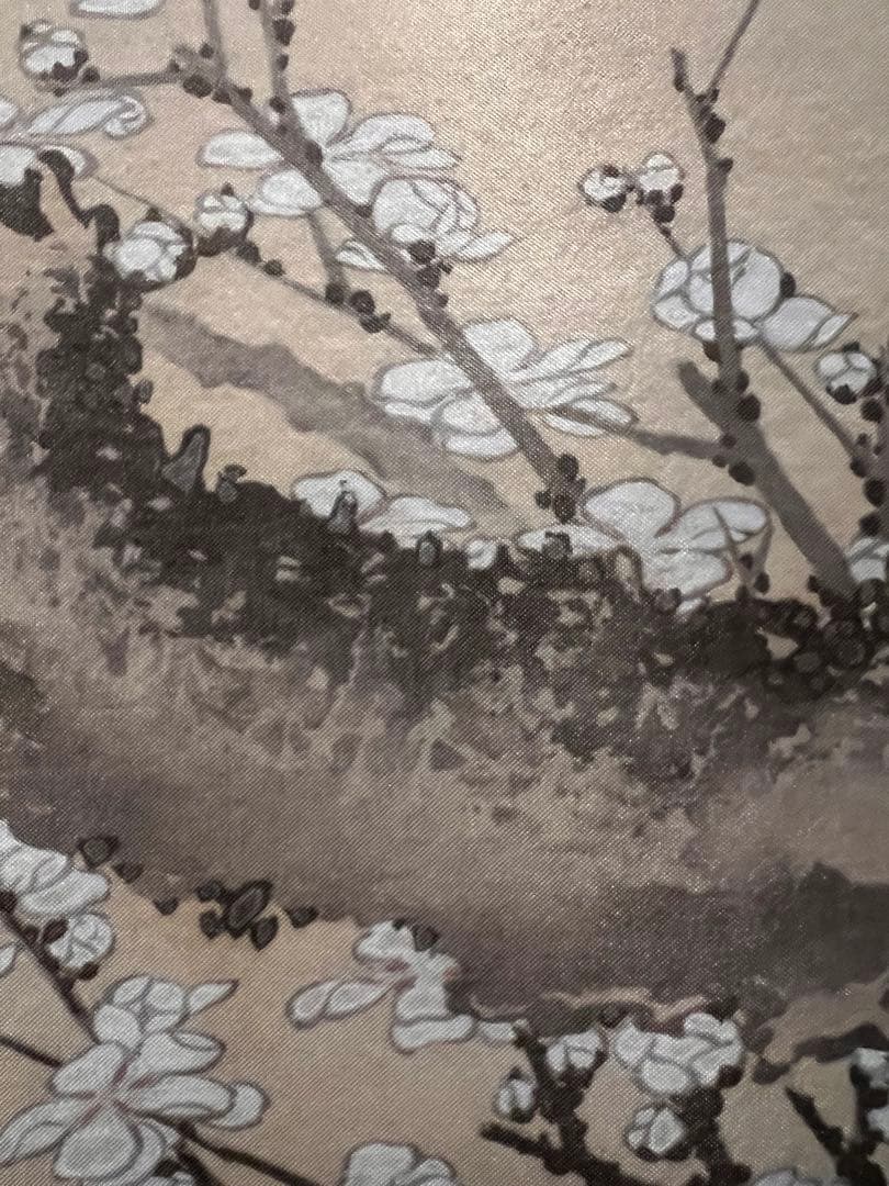 葛飾北斎『白梅図』 複製工芸 共箱 春 日本画 掛け軸 掛軸 茶掛 アート