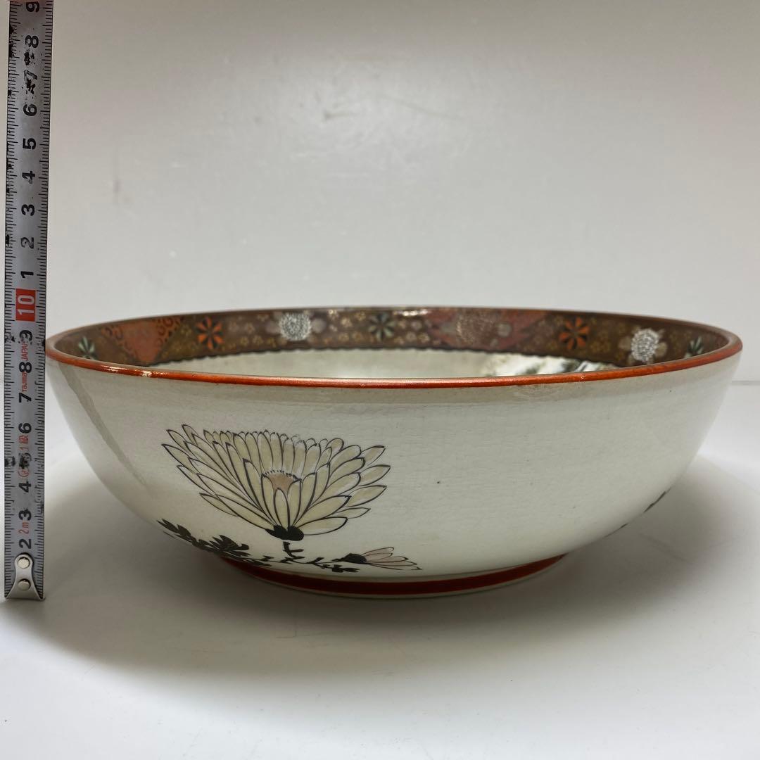 eaccさん専用時代　九谷焼　フクロウ図鉢　直径27㎝　東Y7-0306①タエチ