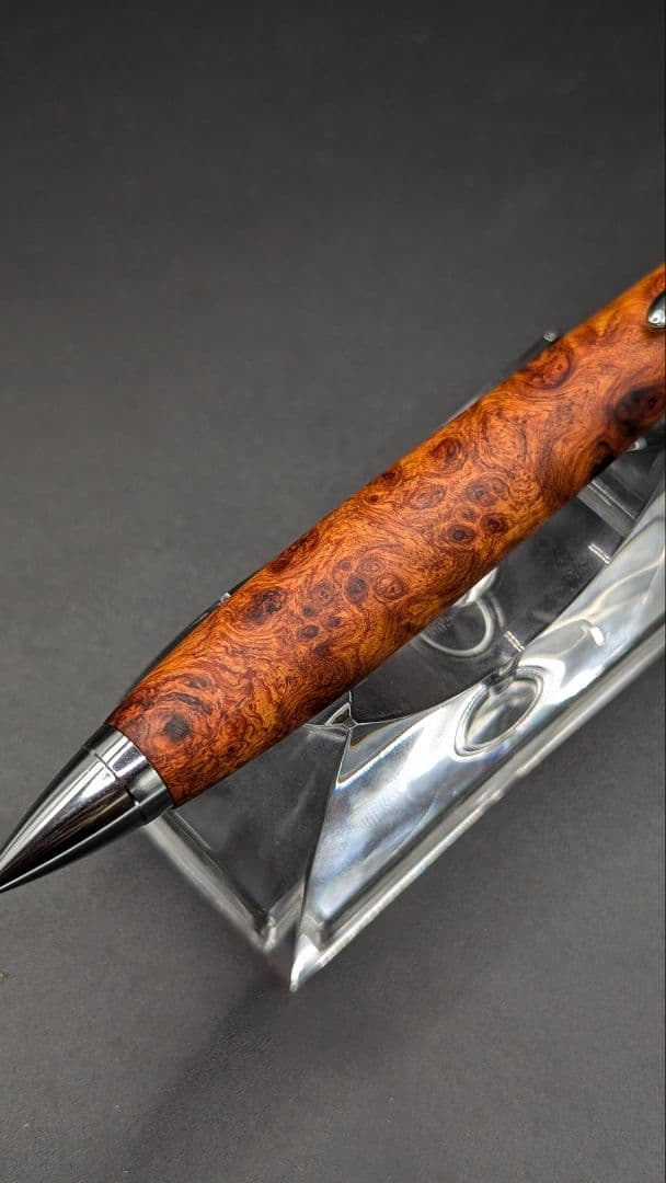 226ペン工房翌檜 本花梨瘤杢 木軸シャーペン 木軸ボールペン