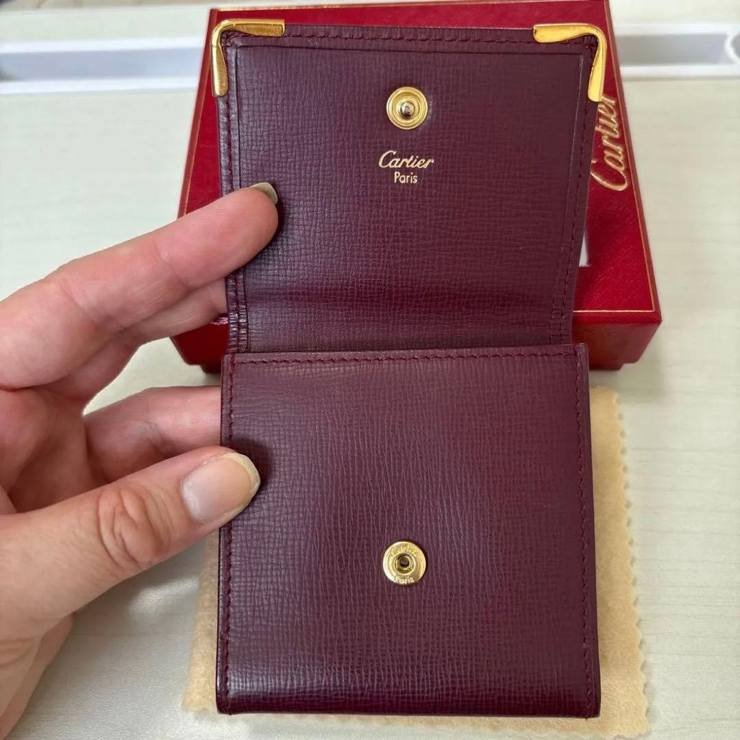Cartier カルティエ ボルドー スクエア型 ケース 小銭入れ