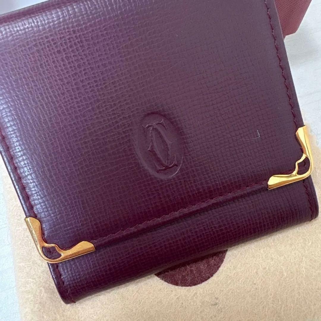 Cartier カルティエ ボルドー スクエア型 ケース 小銭入れ