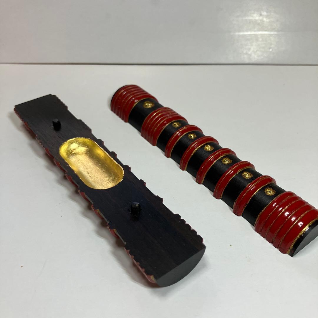 黒檀香合 笛香合　星山作　　　　　木製 香合