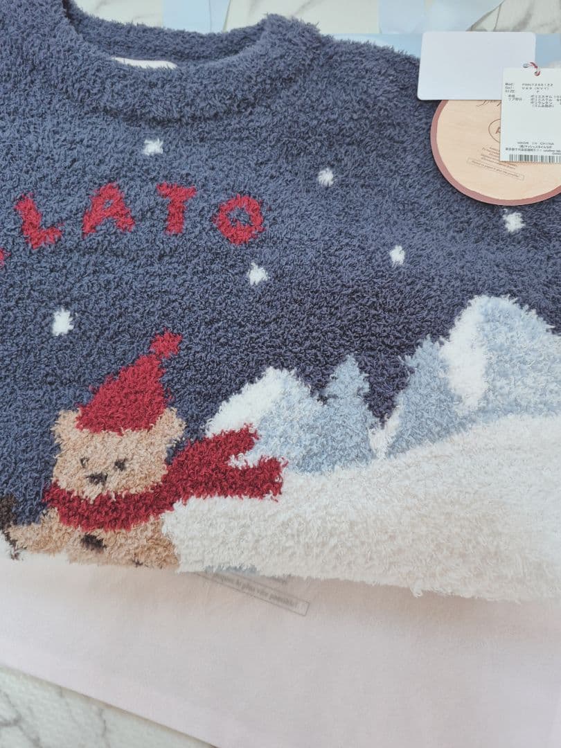 ジェラートピケ【限定品】スキーベアジャガードプルオーバー+ロングパンツ【NVY】