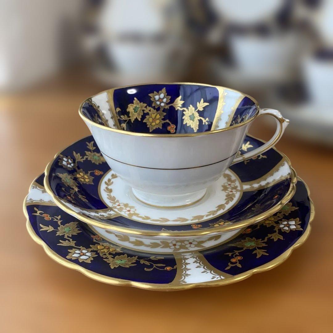 タスカン コバルトブルー エナメルペイント 金箔装飾 ティーセット