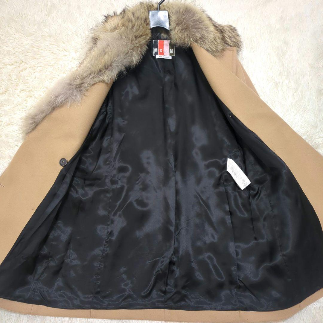 ✨極美品✨ 定価26万 MSGM ダブルチェスターコート ファー付き ベージュ