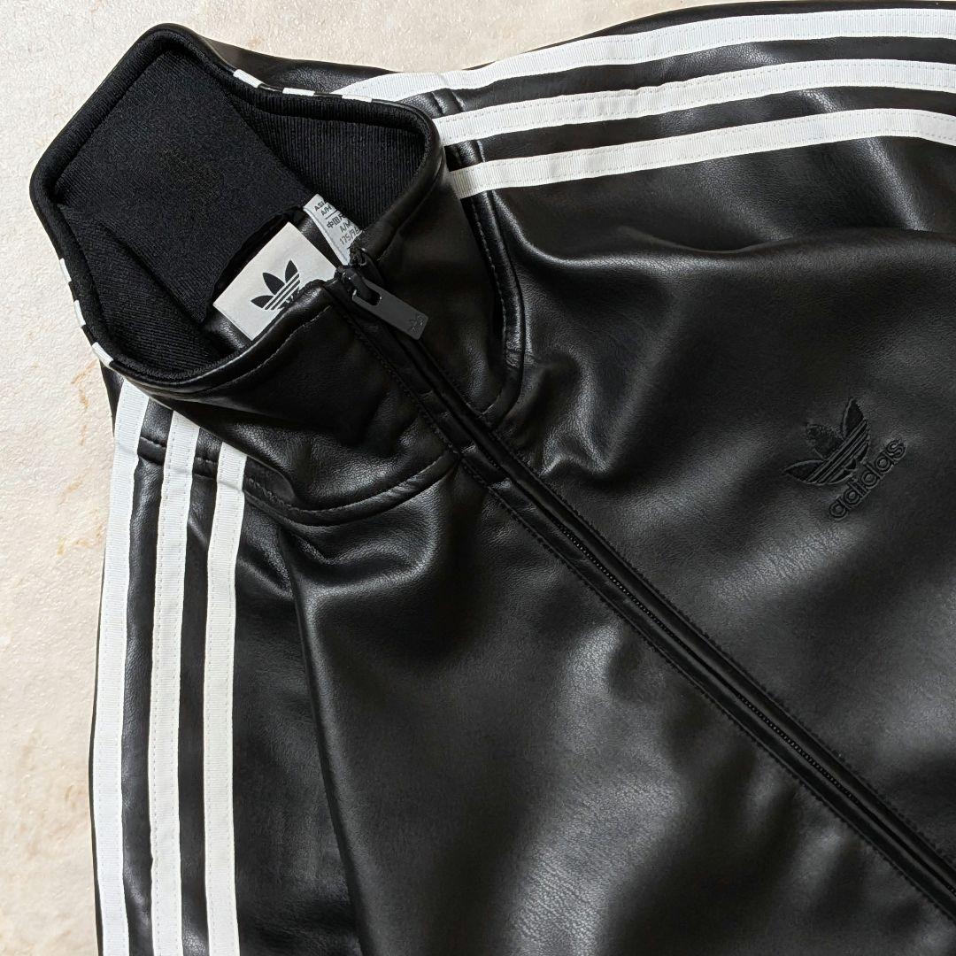 超希少☆極美品 アディダス フェイクレザージャケット 黒白 L