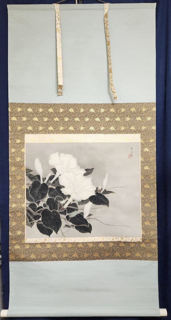 桃源訪友図】森月城 1010 桃源郷 桃 掛け軸 肉筆 共箱 | Shop at