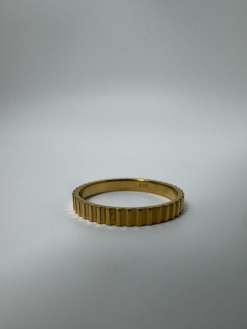 K18ゴールド ギザギザリング 1.07g/11号