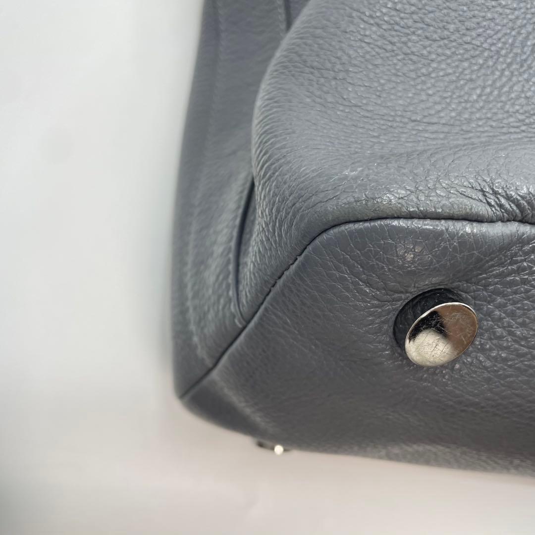 ジミーチュウ　サヴィル　トートバッグ　ビジネスバッグ　メンズ　レザー　グレー