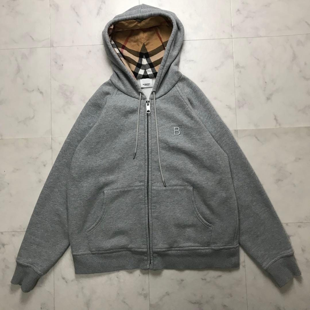 美品　現行　BURBERRY ノバチェック　ジップパーカー　XL