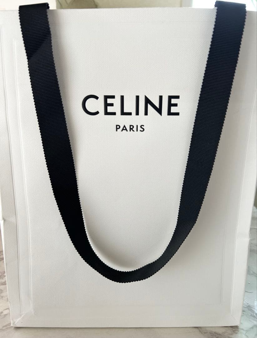 CELINE セリーヌ ミディアムストラップ 二つ折り財布 グレージュ