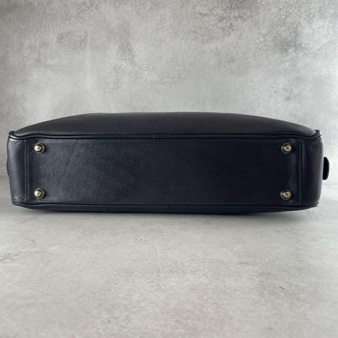 【美品✨】FUJITAKA 2way レザー ビジネスバッグ オーブ ネイビー