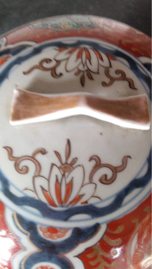 古伊万里　段重　古美術　色絵　金彩　江戸時代　龍　鳳凰　オブジェ