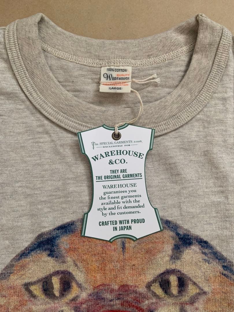 新品 ウエアハウス 4601 Tシャツ ワイルドキャット L 両面多色プリント