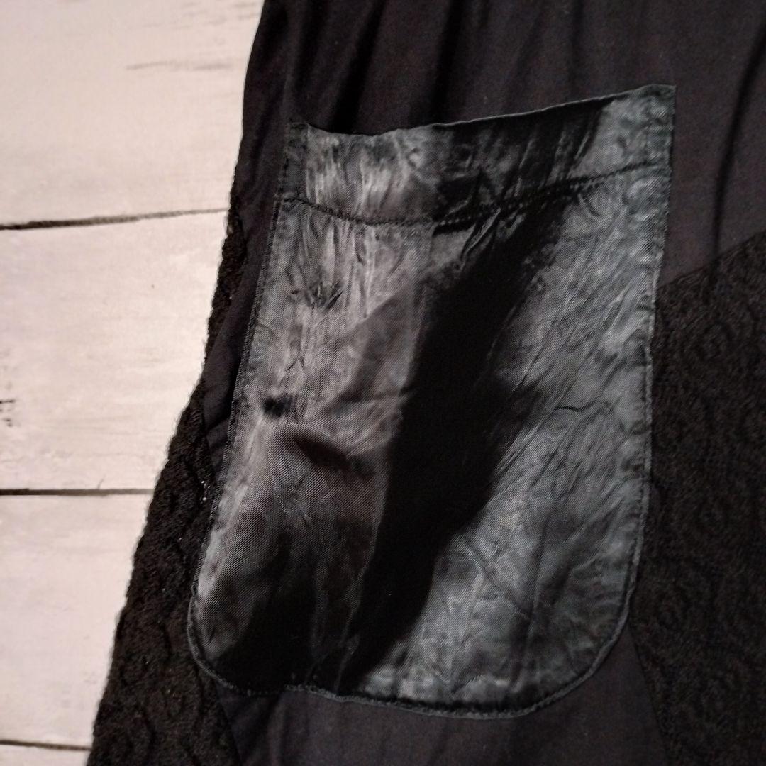 ワイズY's ヨウジヤマモト ひざ丈スカート フレア ウールナイロン 切り替え