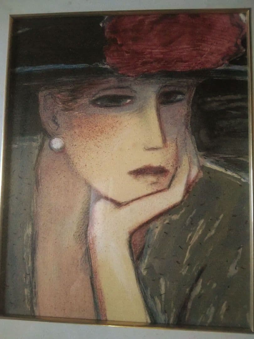 カシニョールのリトグラフ額縁入りポンポンジュール