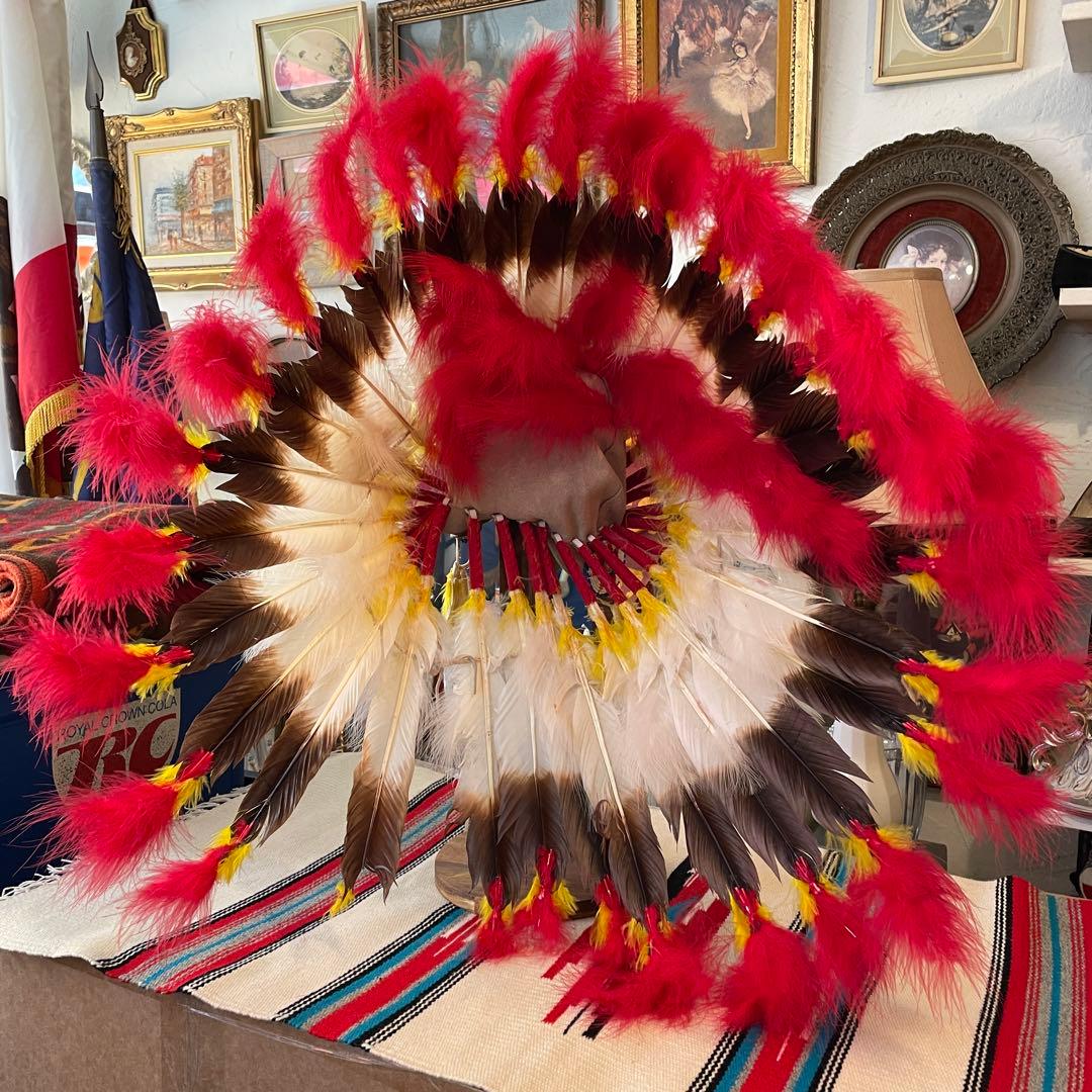 貴重品！ネイティブアメリカン ウォーボンネットUSAヴィンテージ雑貨