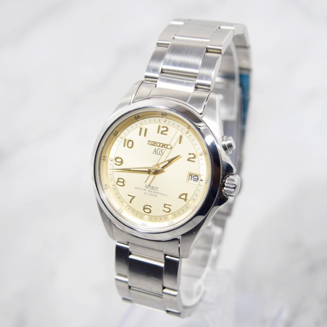 [超美品 箱付] 1997年製 セイコー スピリット AGS メンズ 新品電池