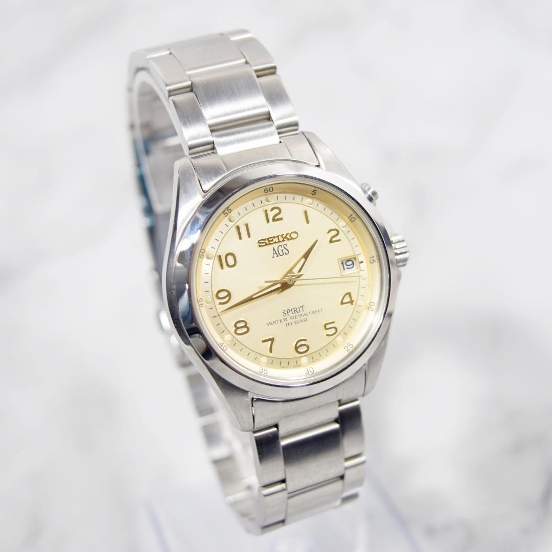[超美品 箱付] 1997年製 セイコー スピリット AGS メンズ 新品電池