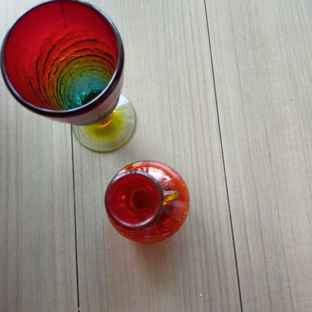 沖縄琉球ガラス 一輪挿し&ビアグラス 琉球 グラス ガラス 工芸 品