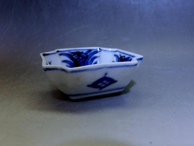 小皿□染付人物絵【大日本永楽造】5客 手塩皿 古京焼