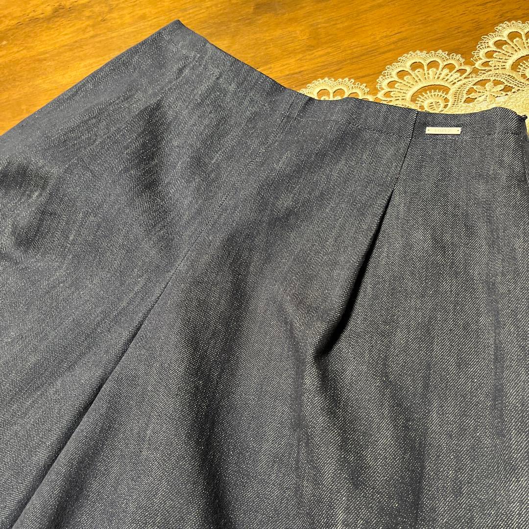 美品 サイズ40 フォクシーニューヨーク デニム ガウチョワイドパンツ