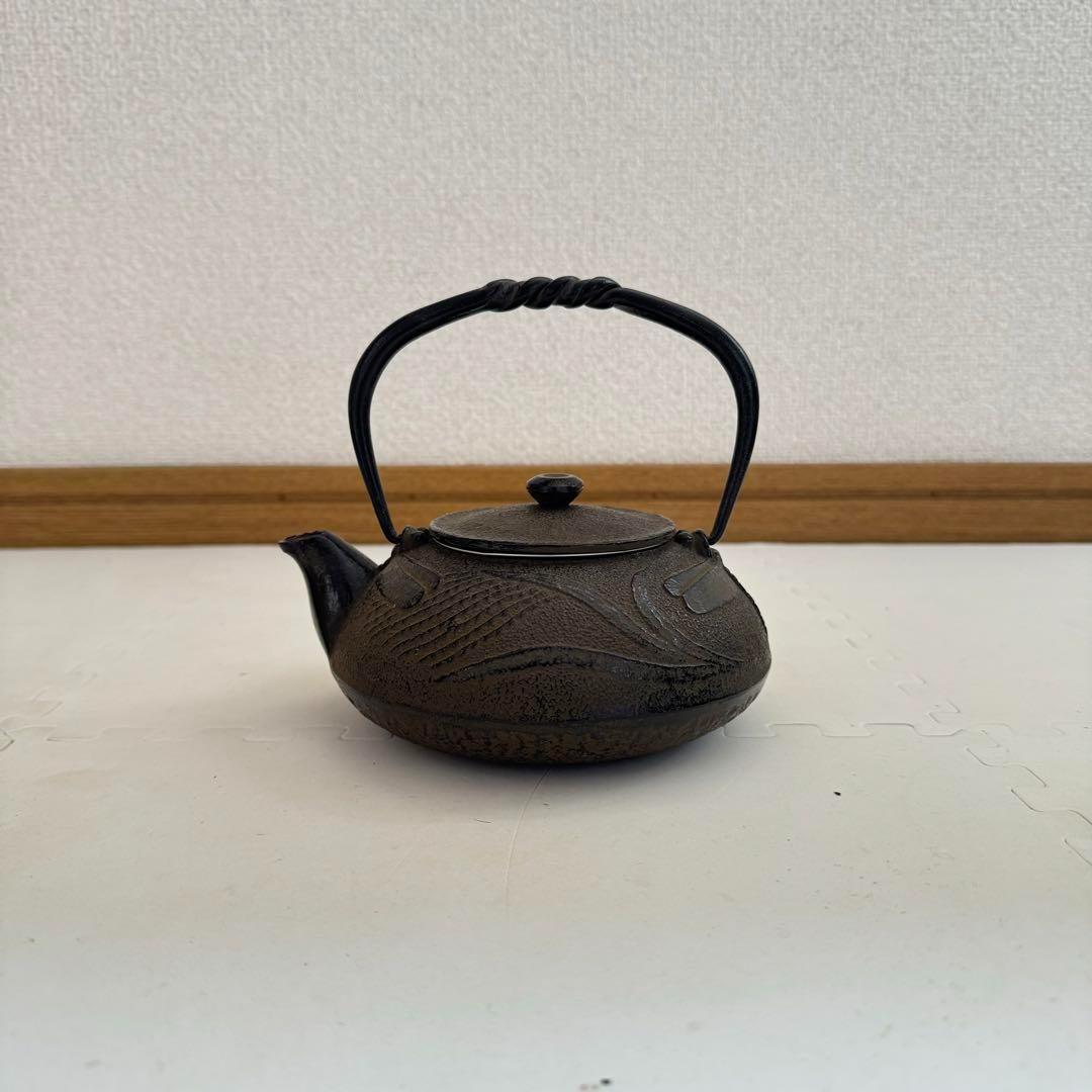 【希少】南部鉄器　急須　宝生堂　とんぼ　茶漉し付き　6.6mm