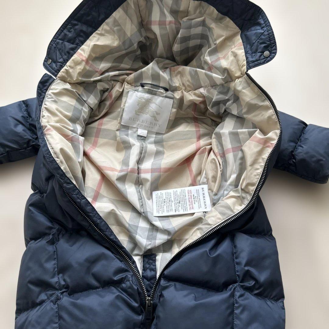 バーバリー　ジャンプスーツ　ベビーアウター　70 80 ネイビー　ダウン