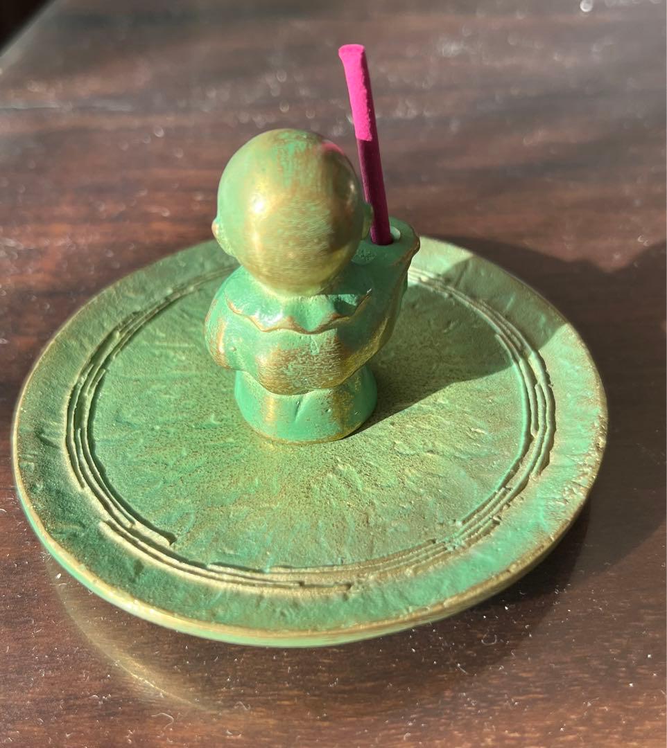 年末年始限定値下　金属製 仏像 お香立て 皿付き