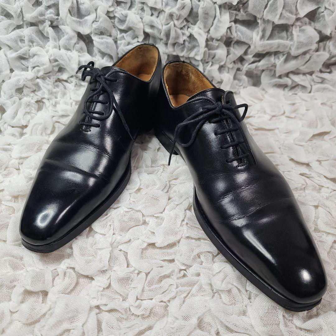 ☆ヤックル☆マグナーニ プレーントゥ イントレチャート レザー シューズ