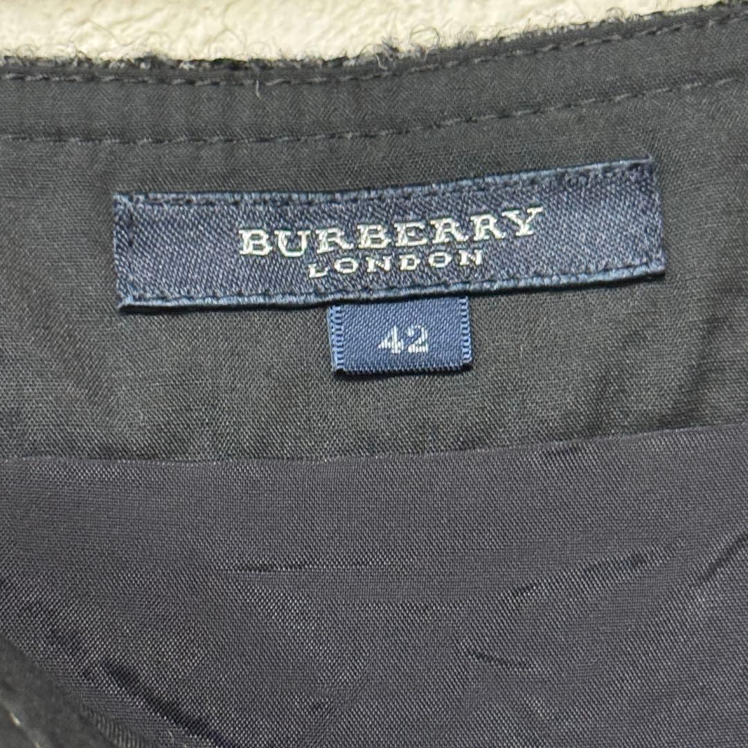 バーバリー ロンドン アルパカブレンド チェック柄 プリーツ スカート 42