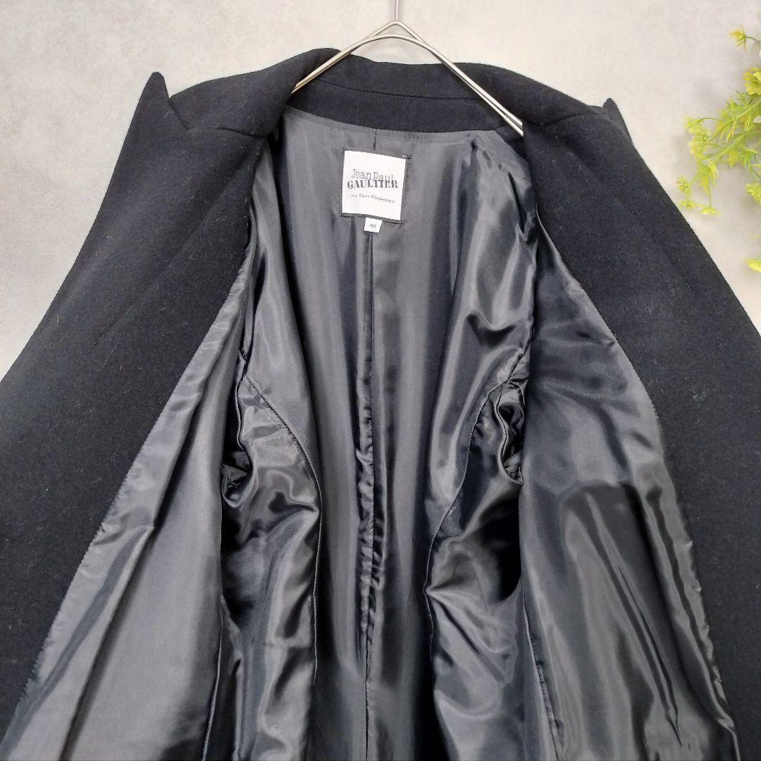 美品✨ジャンポールゴルチエ まち針刺繍 チェスターコート ブラック