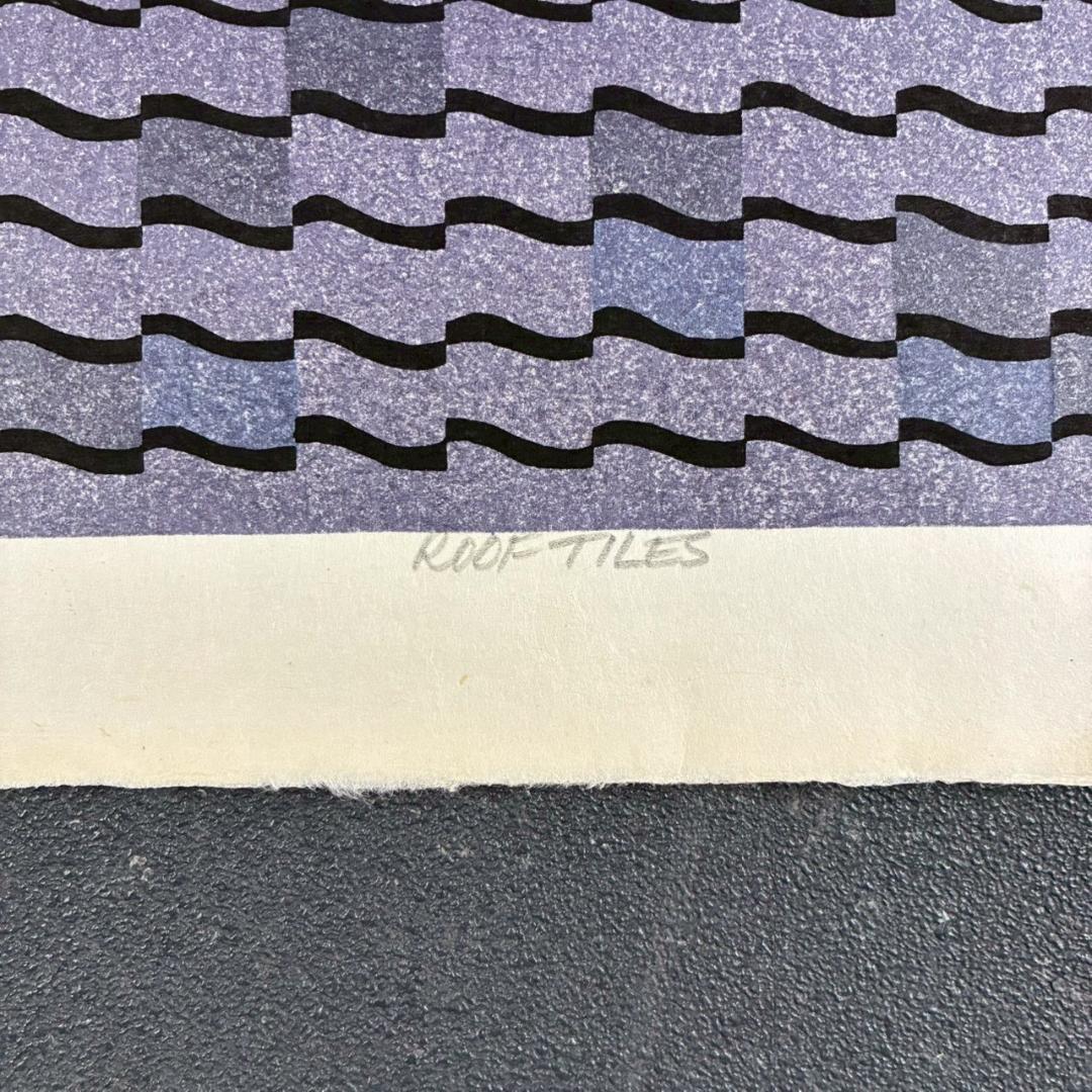 クリフトン・カーフ「ROOF TILES 屋根瓦」木版画 直筆サイン入 '84