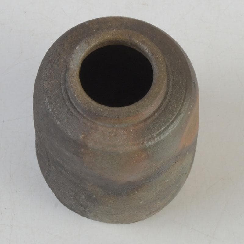 茶道具 備前焼 伊勢崎紳作 肩衝茶入 仕覆二点付 共箱 C