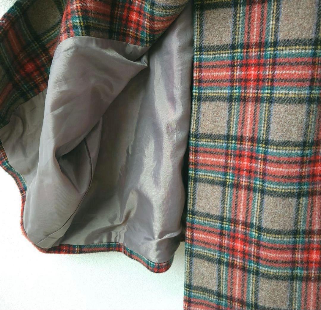 mizuiro ind チェック柄ロングコート サイズフリー ウール混紡 - メルカリ