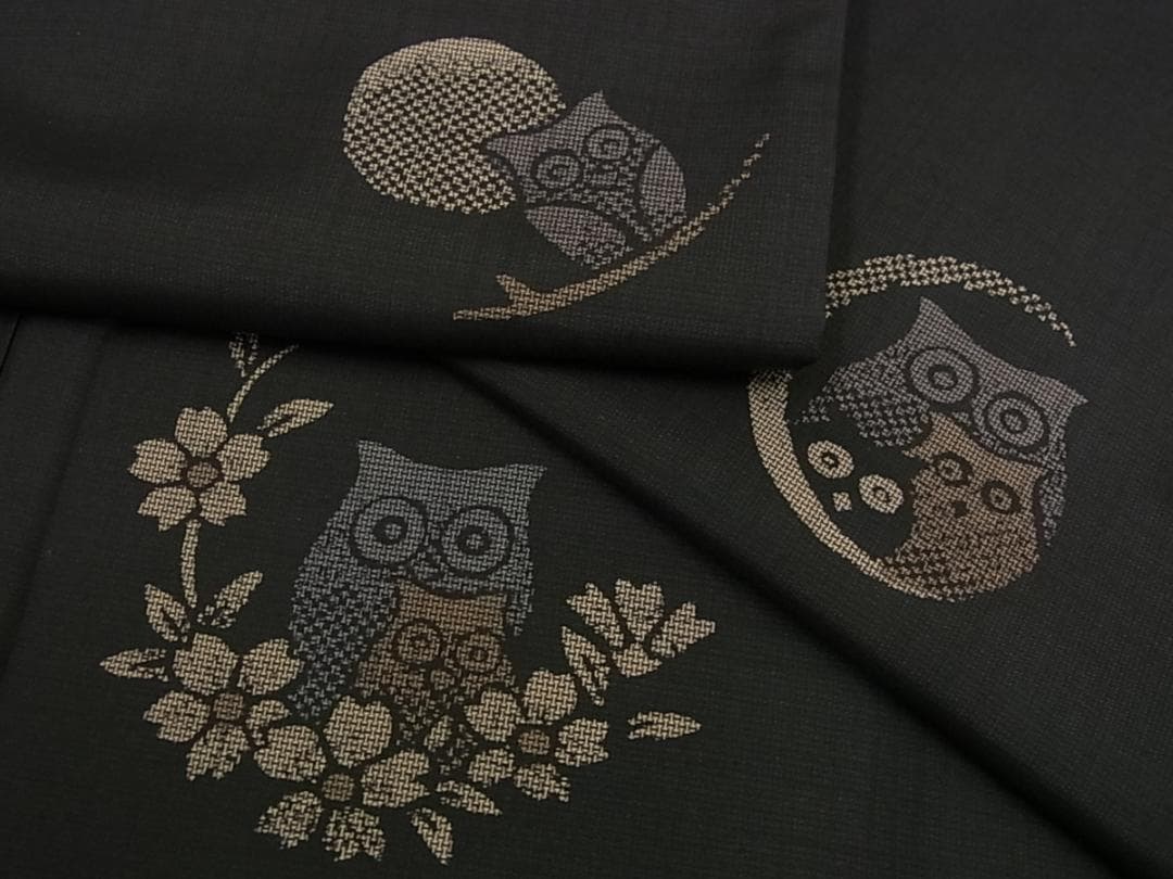 本場染大島紬 訪問着 ふくろう m-2s9503