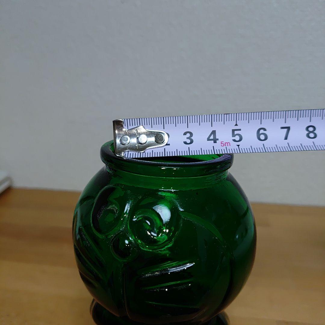ドラえもん 藤子小学館テレビ朝日日本ガラスびん協会　深緑　蓋無し　ガラス