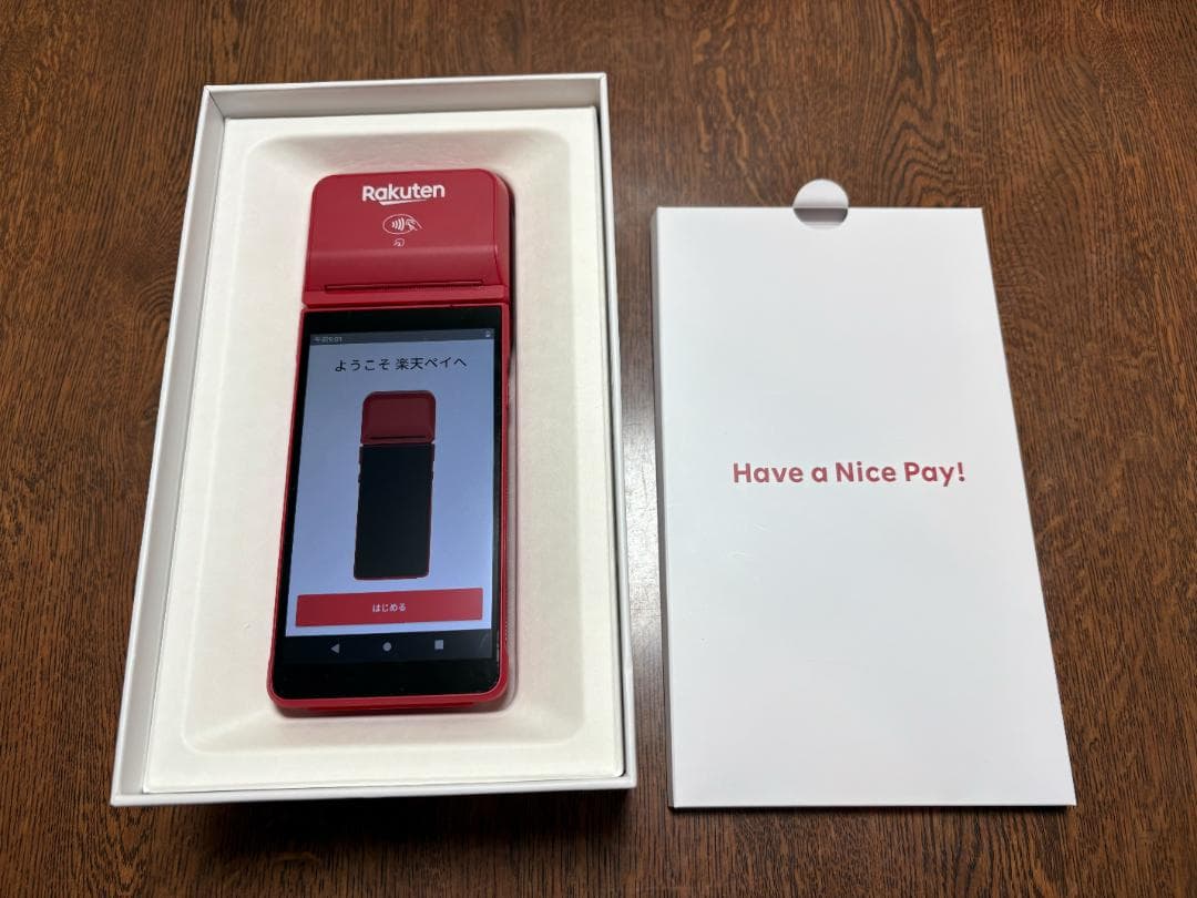 ☆楽天ペイ ターミナル・赤 ・動作品・初期化済み・半年使用・元箱取説